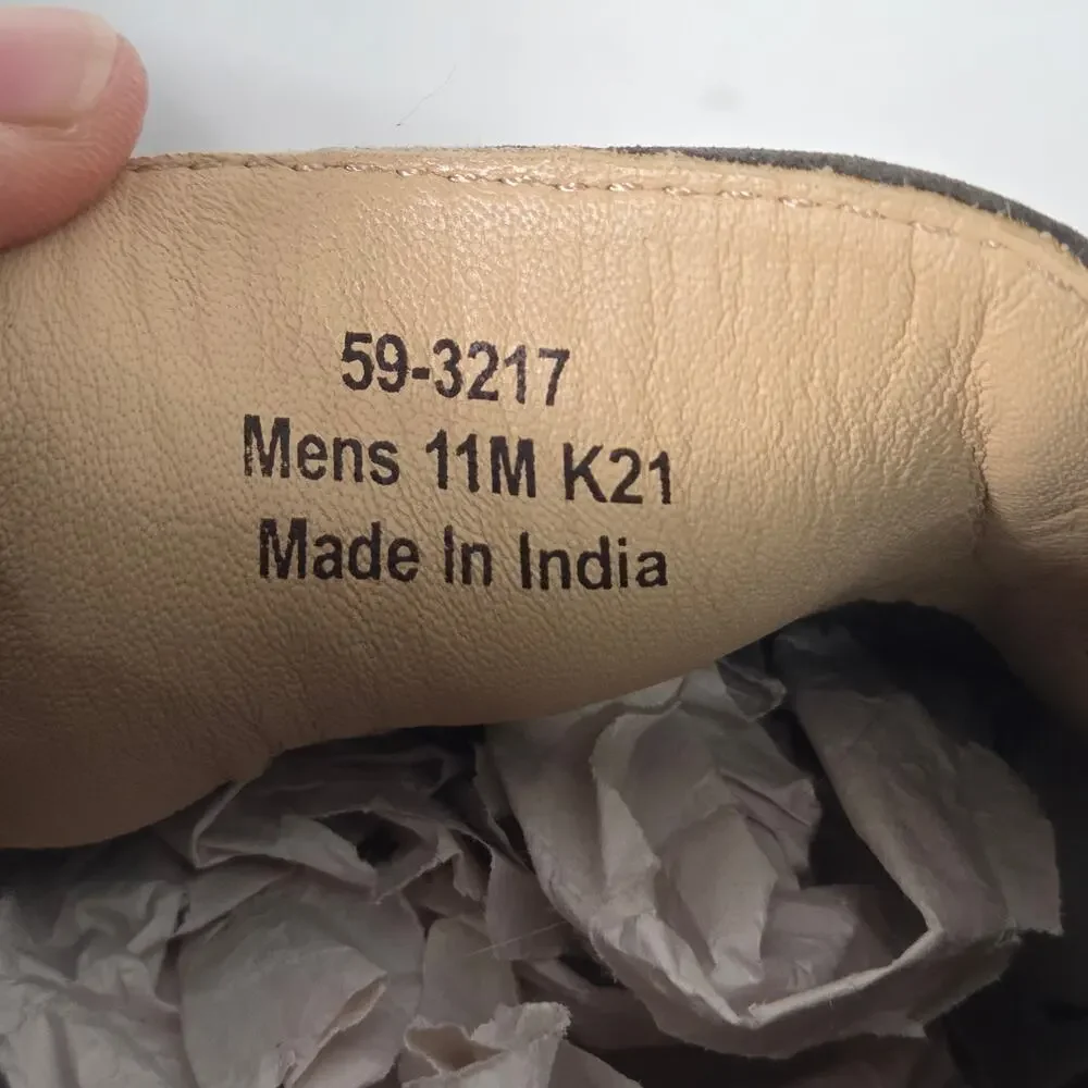 J&M Brown Leather Slip On Loafers Casual Comfort Shoes Mens 11M NWOT